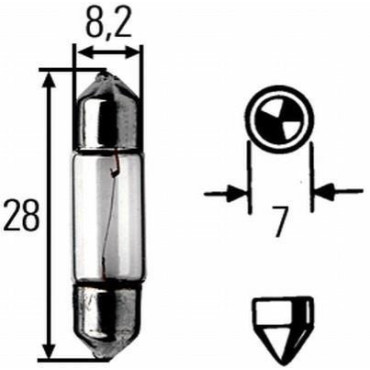 Автолампа SV7-8 12V 12V3W M12VCP10 HELLA 8gm002094121