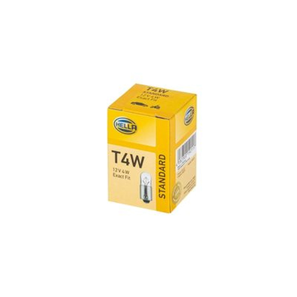 лампа розжарювання, T4W 12V 4W BA 9s HELLA 8gp002067121