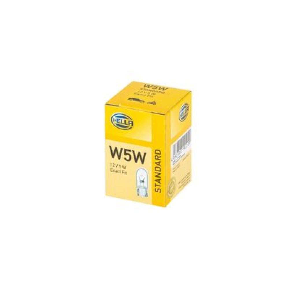 лампа накаливания, W5W 12V 5W W 2,1 x 9,5d HELLA 8gp003594121