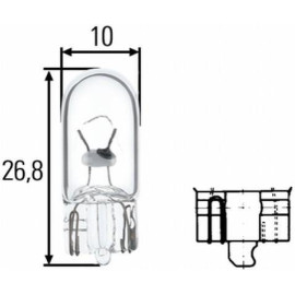 HELLA 8gp003594251 Лампа накаливания, W5W 24V 5W HELLA 8gp003594251