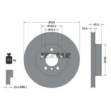 Диск гальмівний Textar 92141503