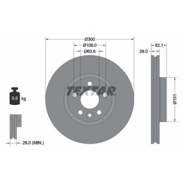 Диск гальмівний Textar 92159205