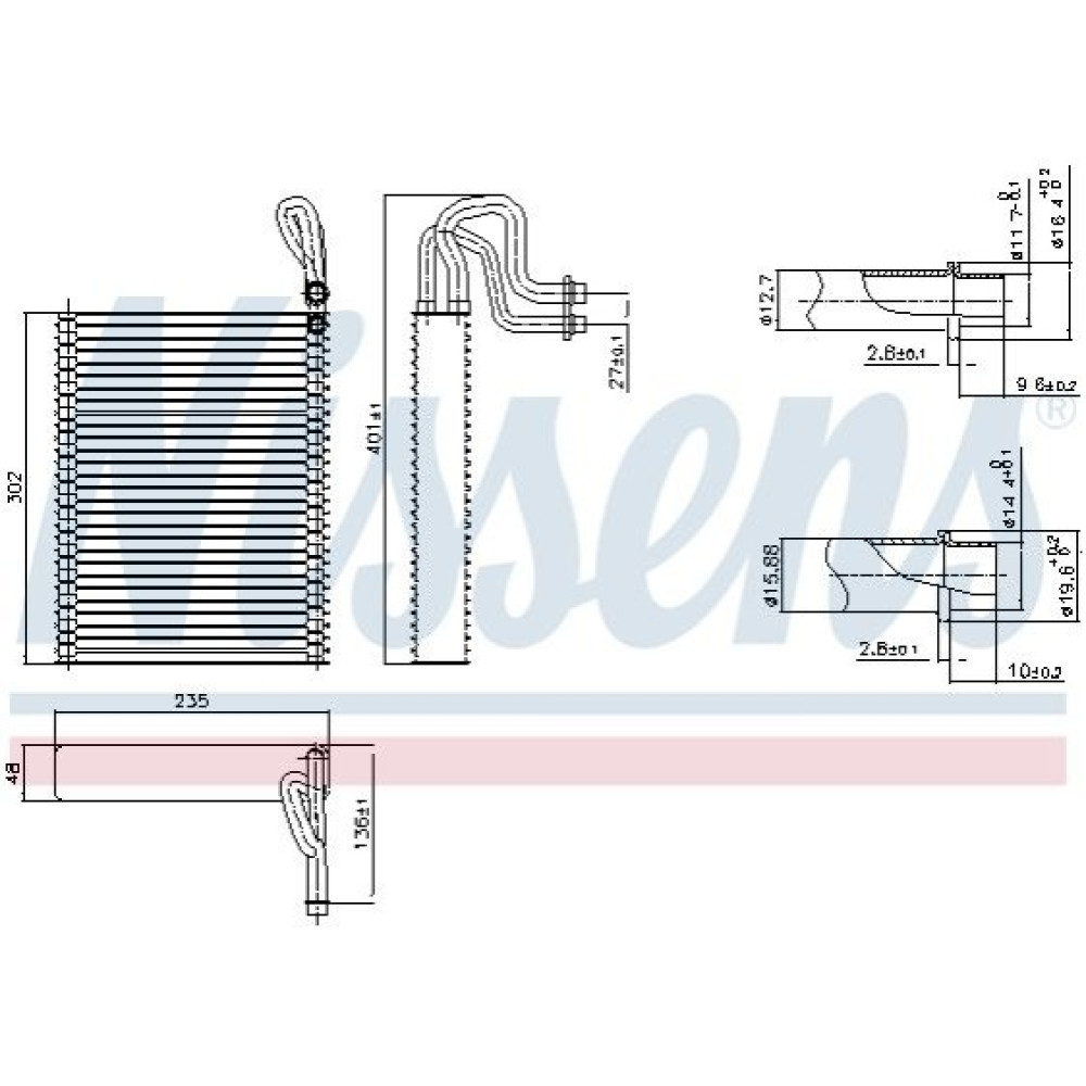 Випаровувач кондиціонера NISSENS 92351