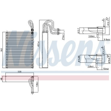 Випаровувач кондиціонера NISSENS 92351