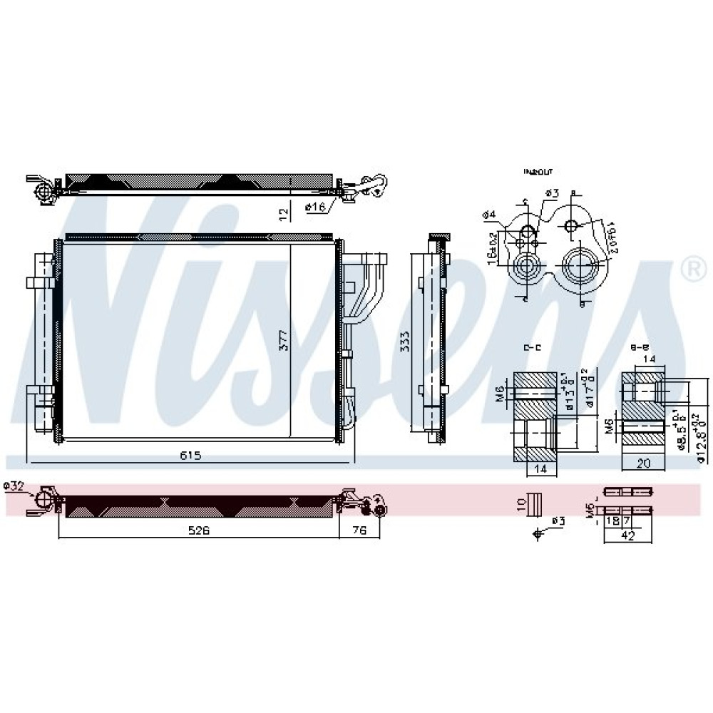 Радіатор кондиціонера NISSENS 940959