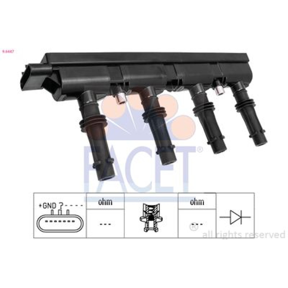 Катушка системы зажигания FACET 96447