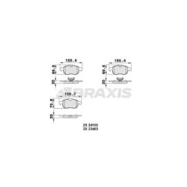 Тормозные колодки комплект BRAXIS aa0487