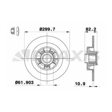 Диск тормозной BRAXIS ad1050