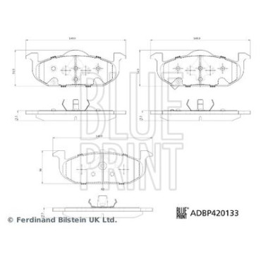 Комплект тормозных колодок из 4 шт. дисков BLUE PRINT adbp420133