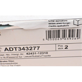 Диск гальмівний BLUE PRINT adt343277
