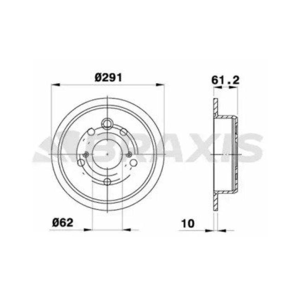 Диск тормозной BRAXIS ae0612