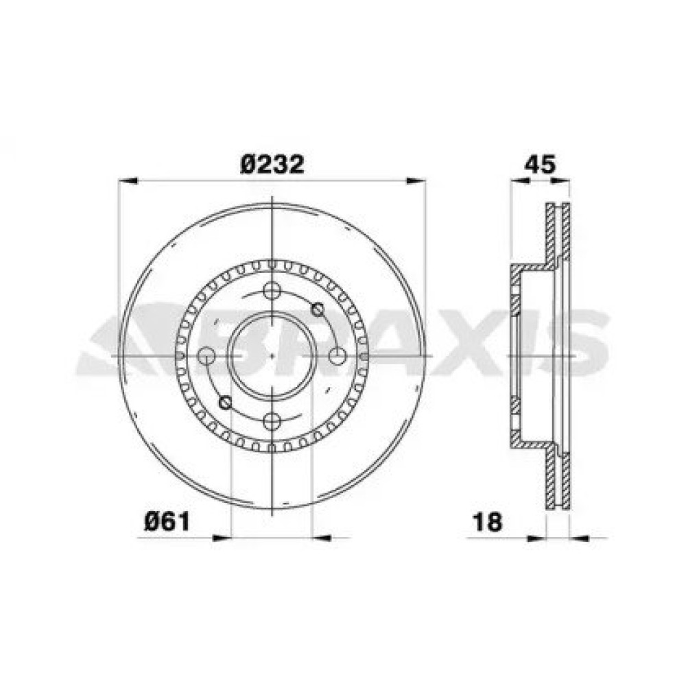 Диск тормозной BRAXIS ae0655