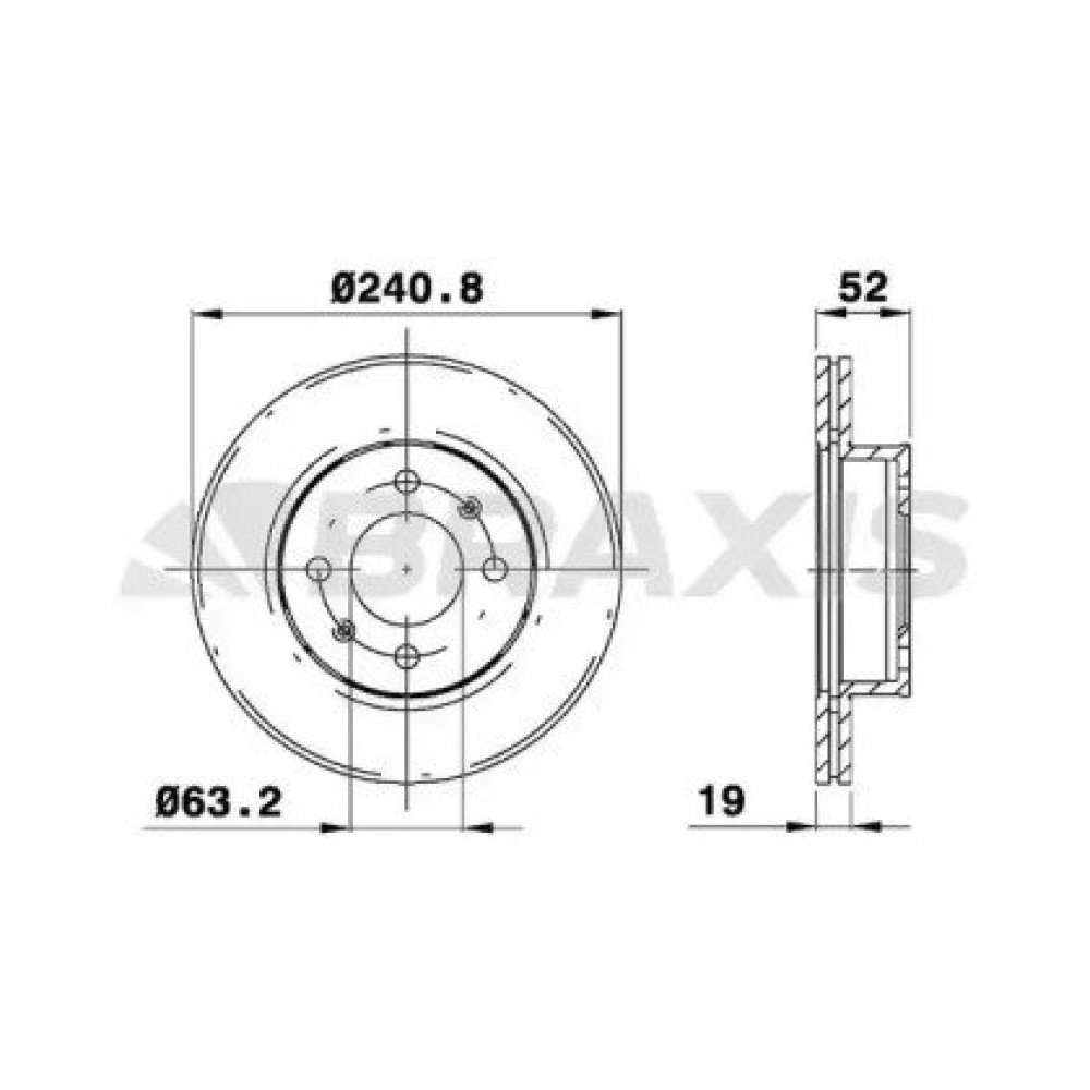 Диск тормозной BRAXIS ae0724