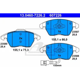 Гальмівні колодки, комплект ATE 13046072262