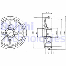 DELPHI bf484 Барабан тормозной DELPHI bf484