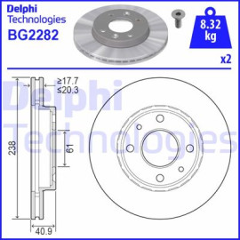 Диск тормозной DELPHI bg2282