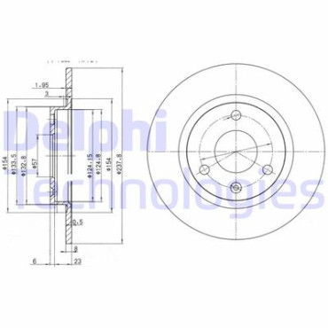Тормозной диск DELPHI bg2355