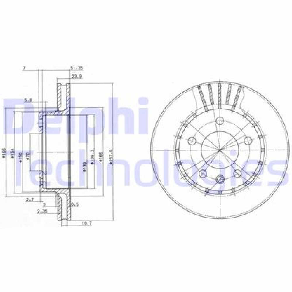 Диск тормозной DELPHI bg2384
