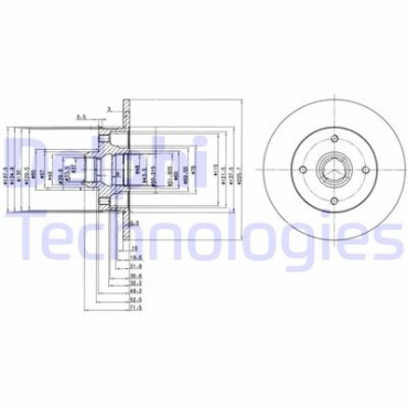 Диск тормозной DELPHI bg2389