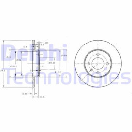 DELPHI bg2454 Гальмівний диск DELPHI bg2454