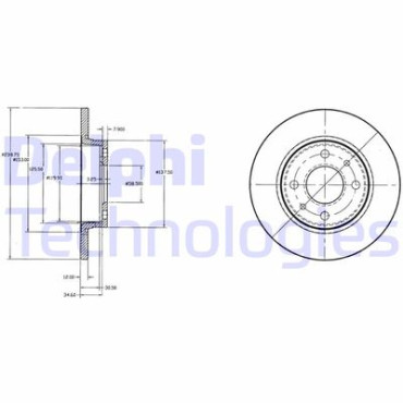 Тормозной диск DELPHI bg2466