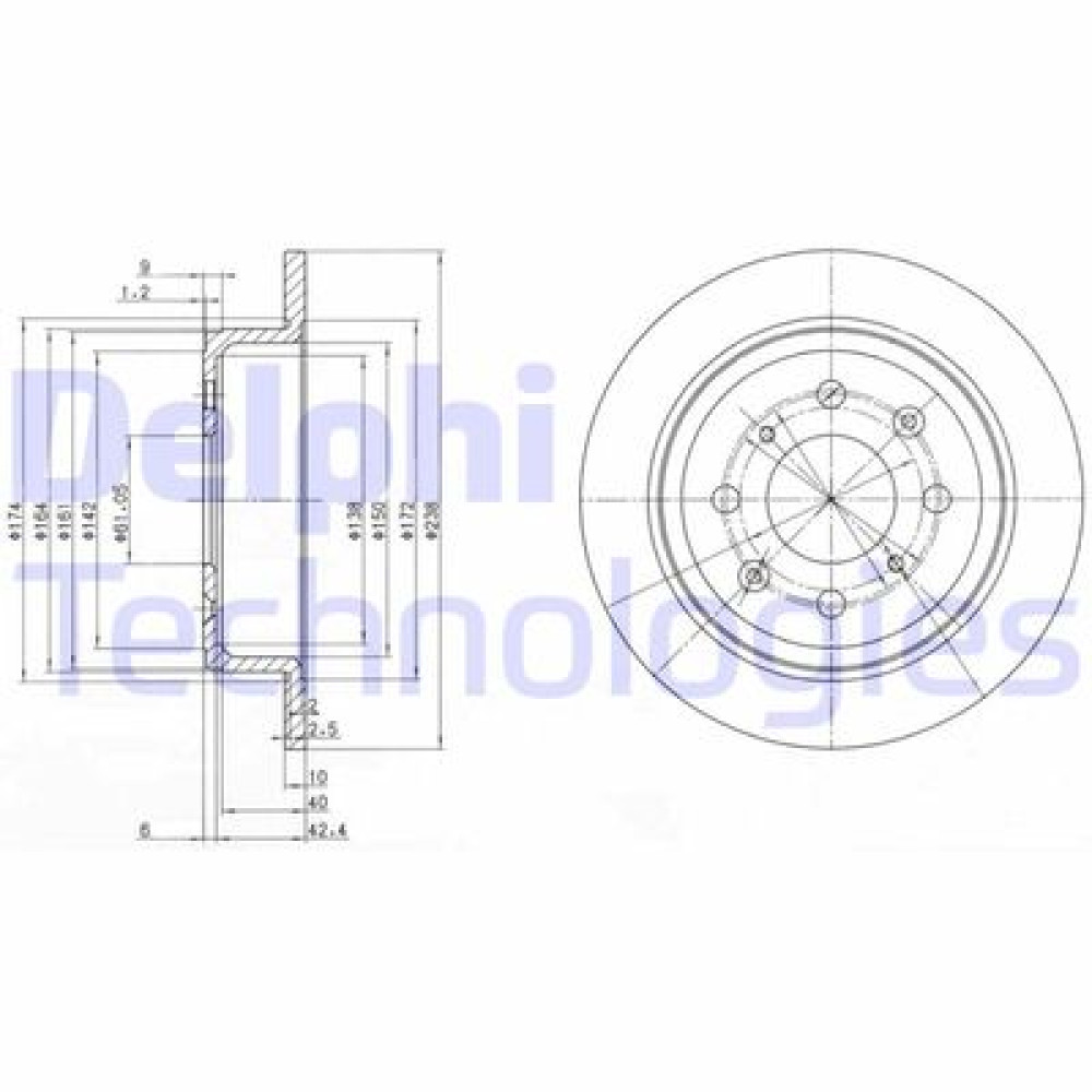 Тормозний диск DELPHI bg2538