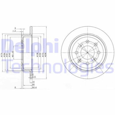 Тормозной диск DELPHI bg2538
