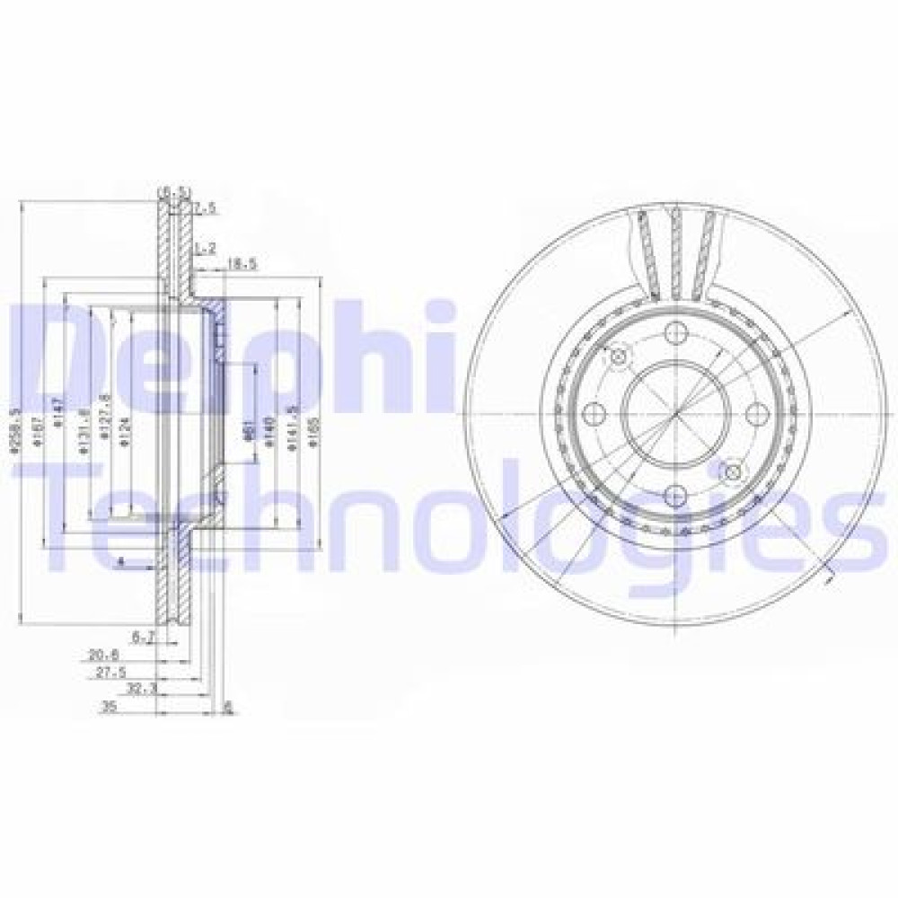 Диск гальмівний DELPHI bg2625c