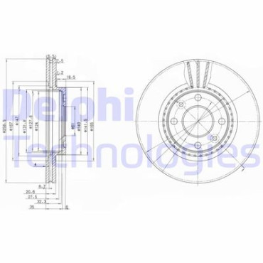 Диск гальмівний DELPHI bg2625c