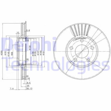 Диск тормозной DELPHI bg2745