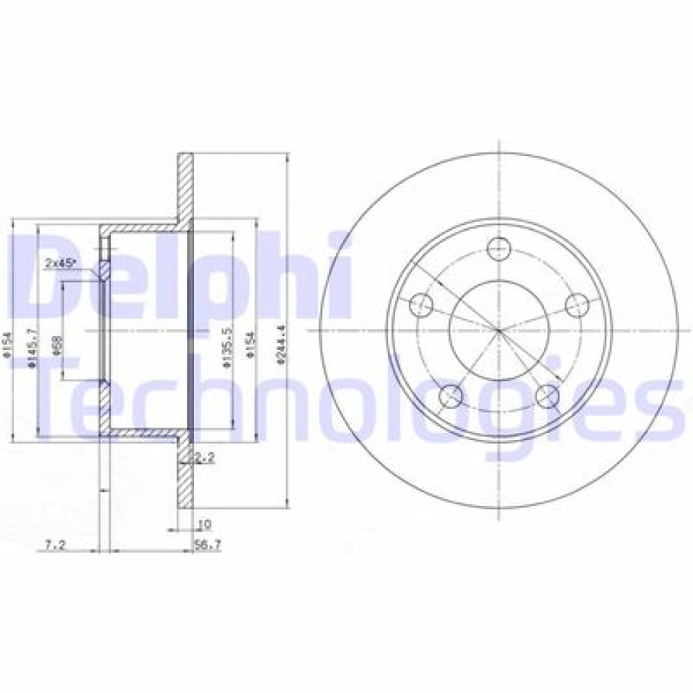 Диск тормозной DELPHI bg2746