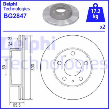 Диск тормозной DELPHI bg2847