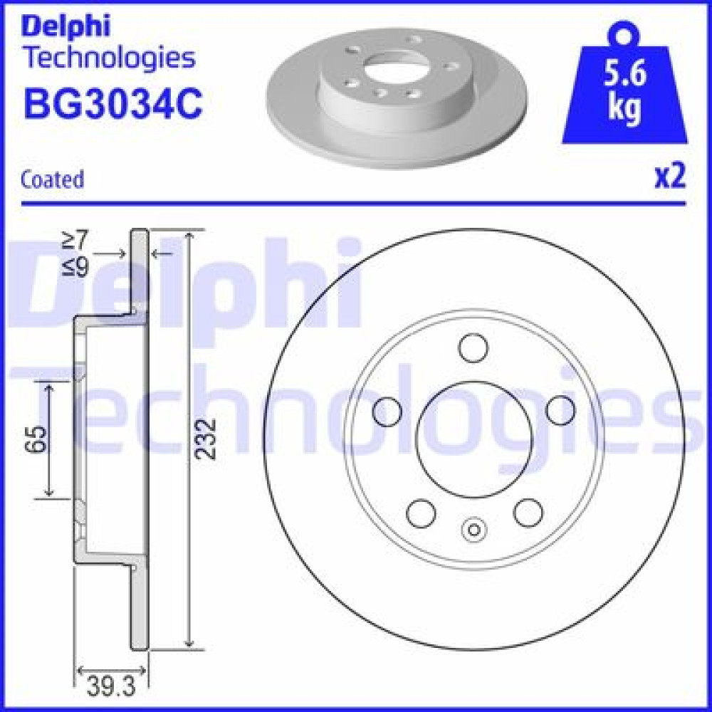 Тормозний диск DELPHI bg3034c