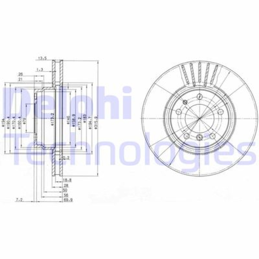 Диск гальмівний DELPHI bg3039