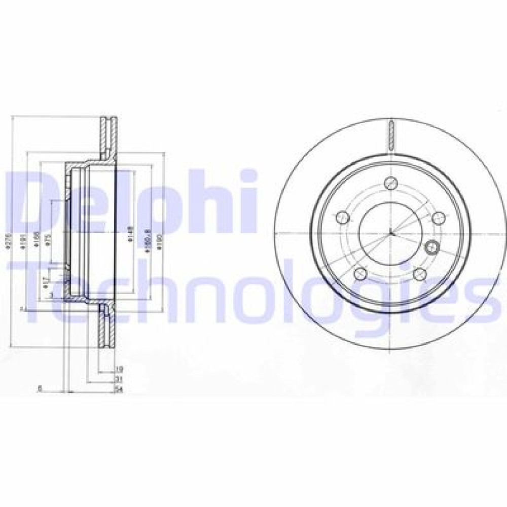 Диск гальмівний DELPHI bg3041c