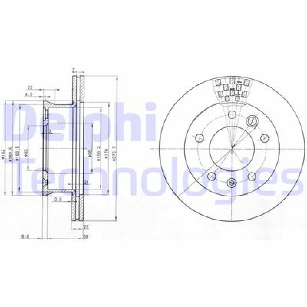 Диск гальмівний DELPHI bg3236