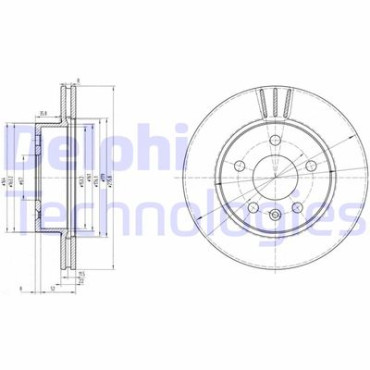 Диск гальмівний DELPHI bg3296