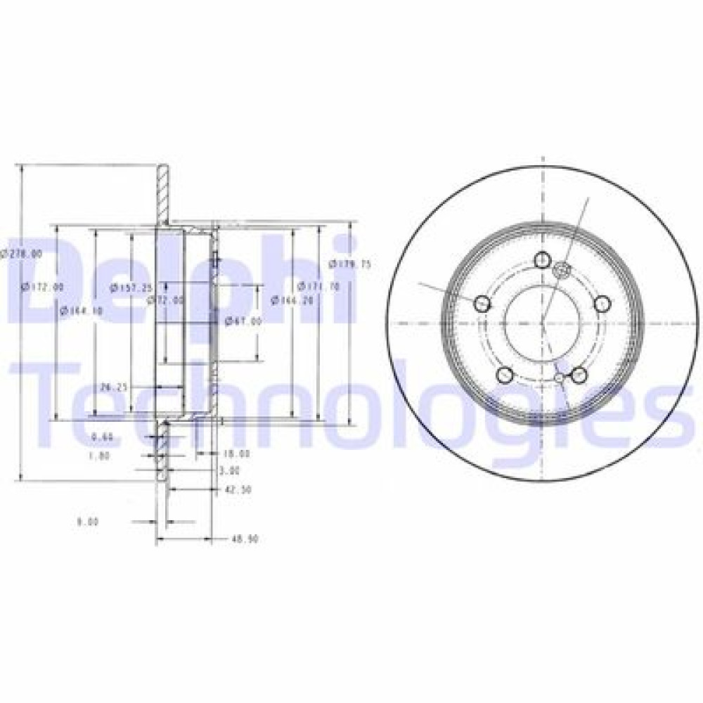 Тормозной диск DELPHI bg3326c
