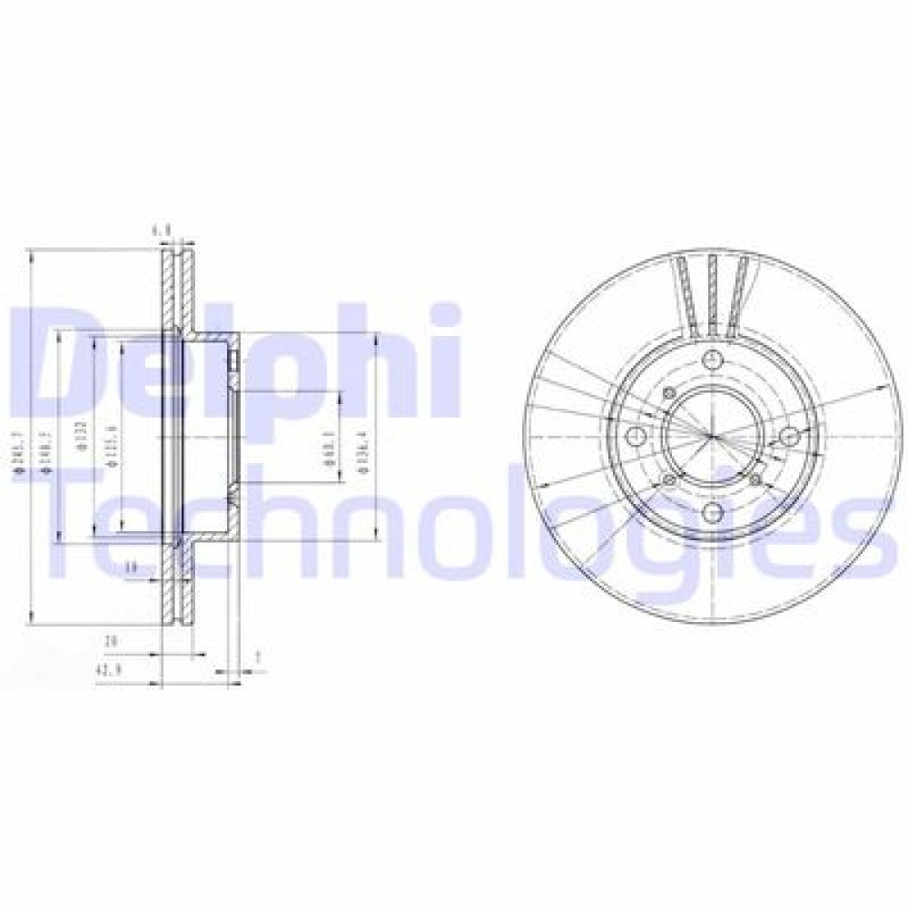 Тормозний диск DELPHI bg3341