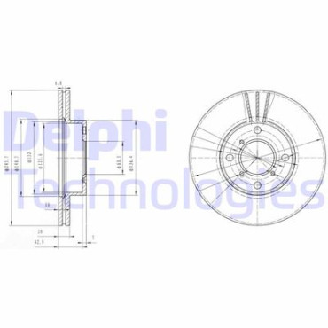 Тормозной диск DELPHI bg3341