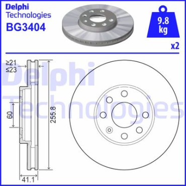 Диск тормозной DELPHI bg3404