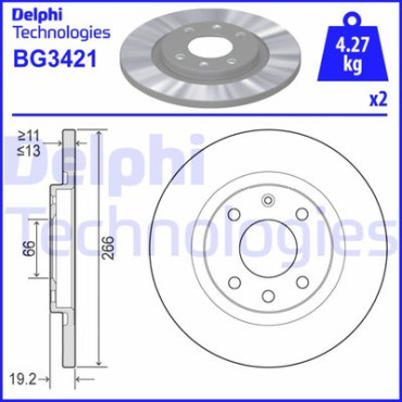 Диск гальмівний DELPHI bg3421