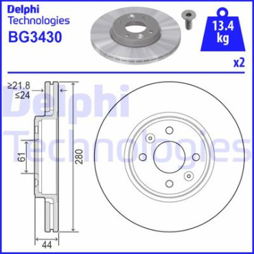 Гальмівний диск DELPHI bg3430