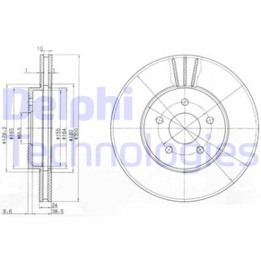 Диск гальмівний DELPHI bg3537c