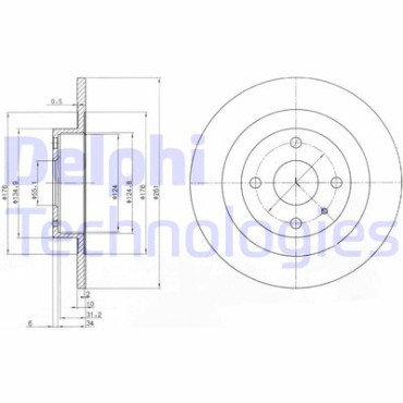 Тормозной диск DELPHI bg3556