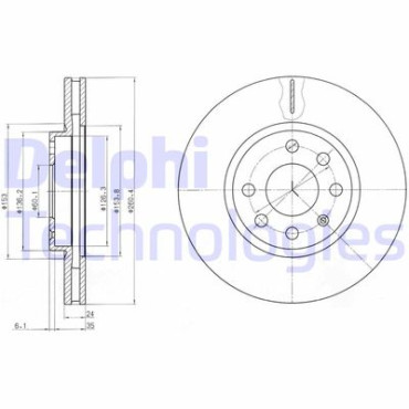 Тормозной диск DELPHI bg3569c