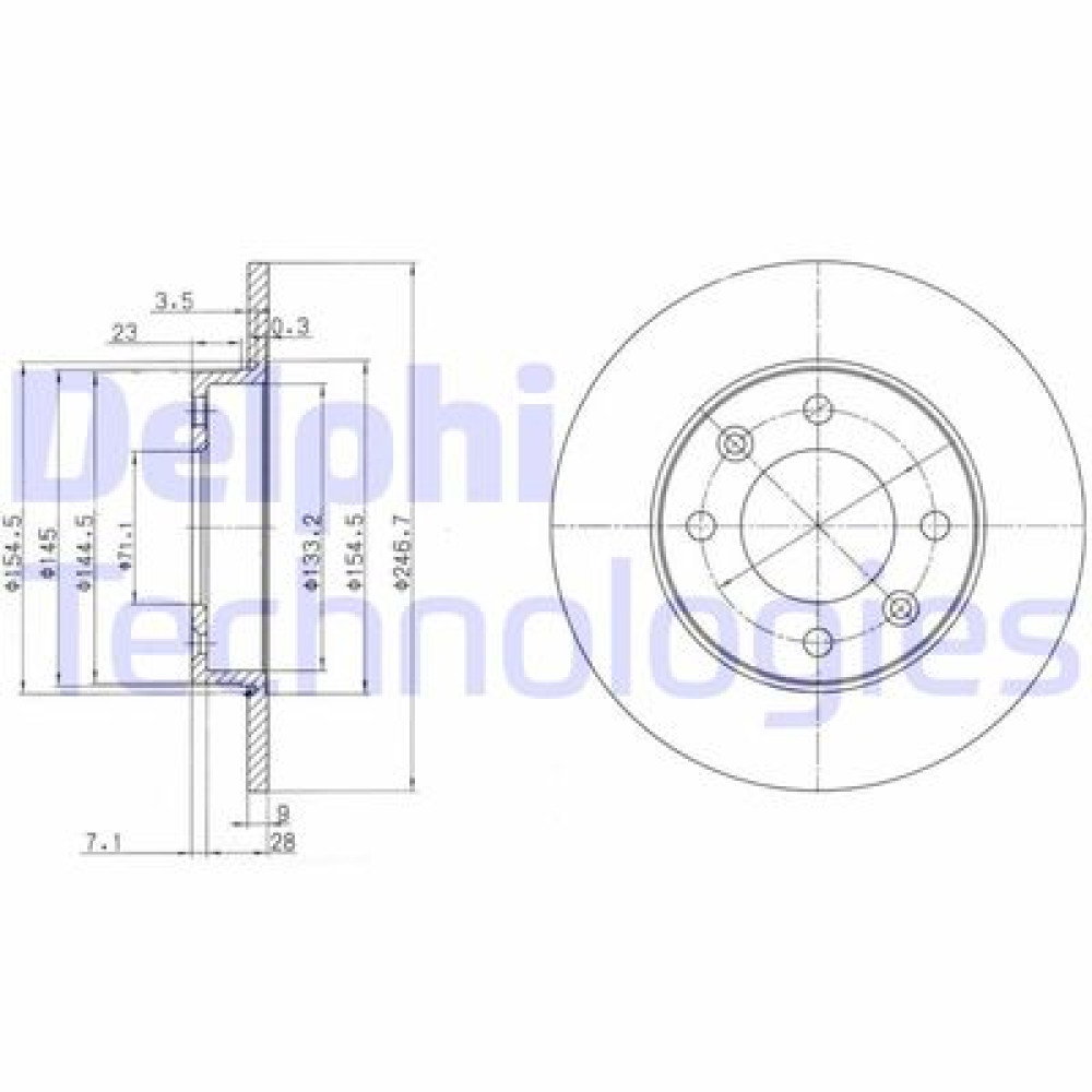 Тормозной диск DELPHI bg3653