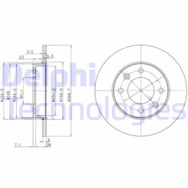 DELPHI bg3653 Тормозной диск DELPHI bg3653