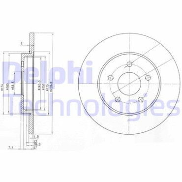 Тормозной диск DELPHI bg3663c