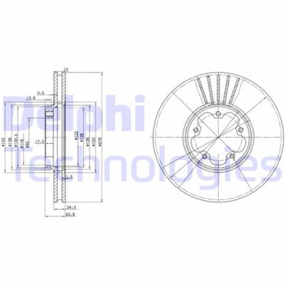 Диск тормозной DELPHI bg3676